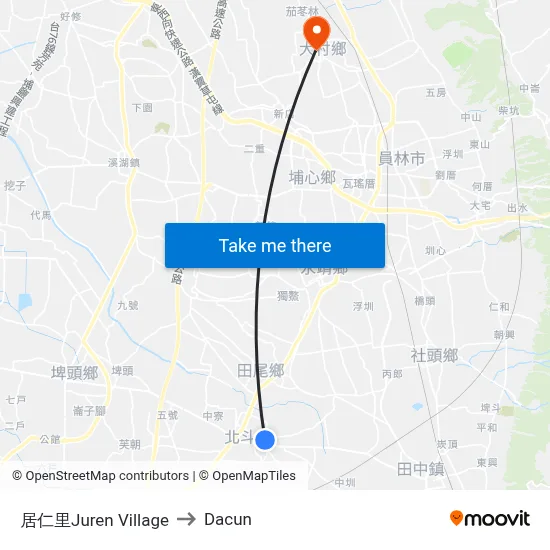 居仁里Juren Village to Dacun map