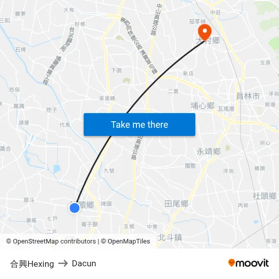 合興Hexing to Dacun map