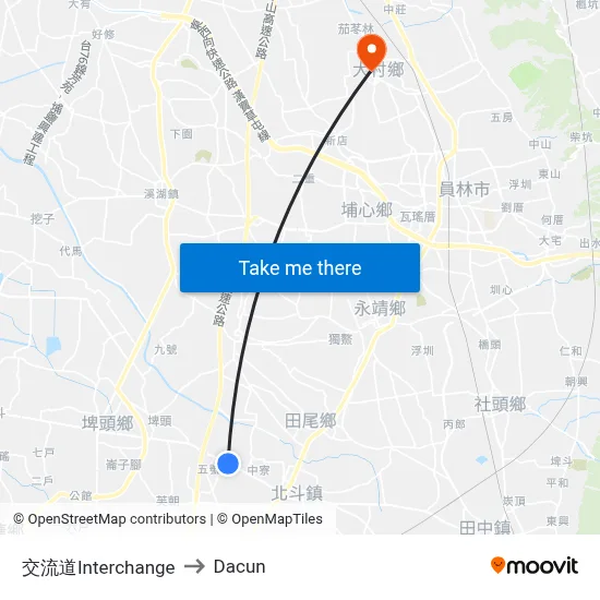 交流道Interchange to Dacun map