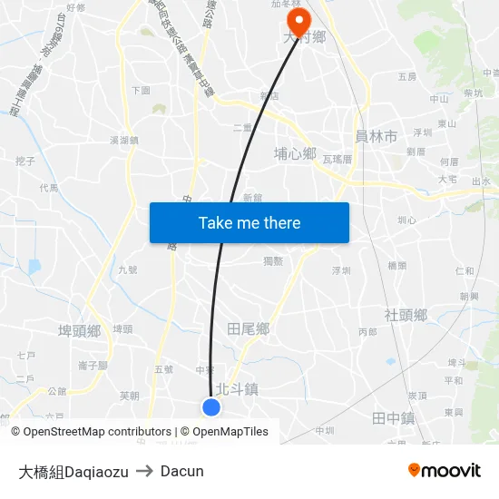 大橋組Daqiaozu to Dacun map