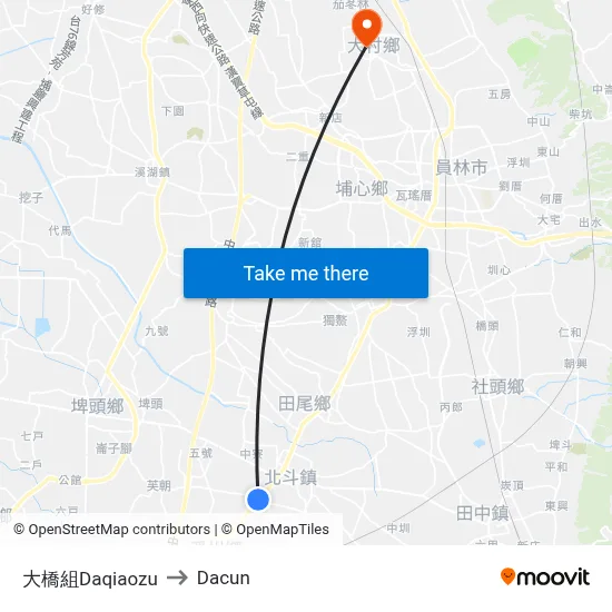 大橋組Daqiaozu to Dacun map