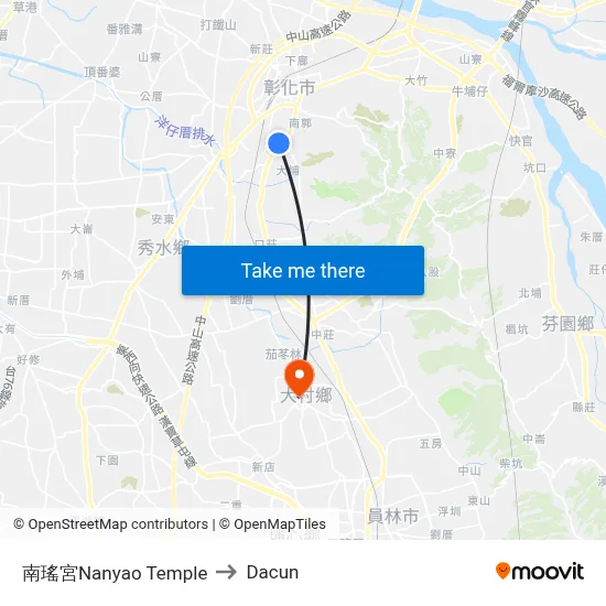 南瑤宮Nanyao Temple to Dacun map