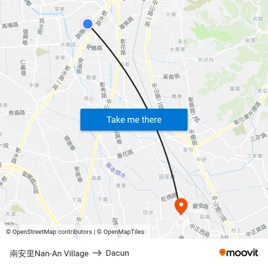 南安里Nan-An Village to Dacun map