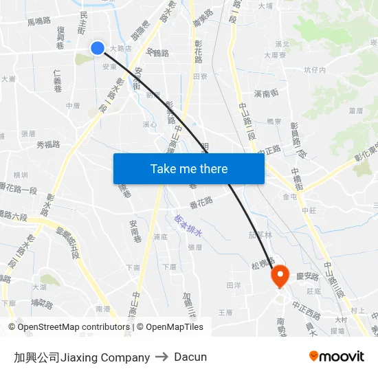 加興公司Jiaxing Company to Dacun map