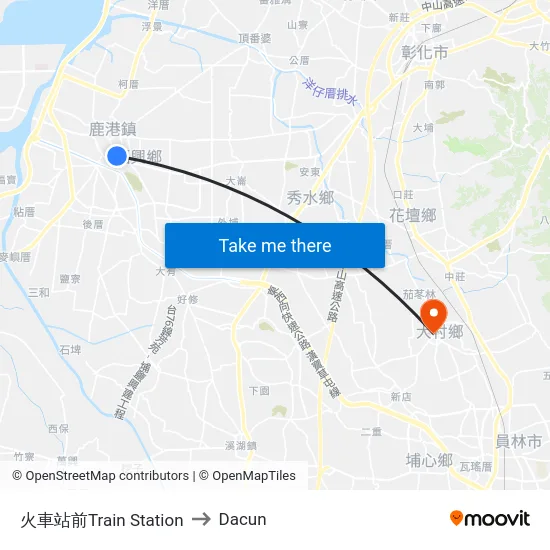 火車站前Train Station to Dacun map