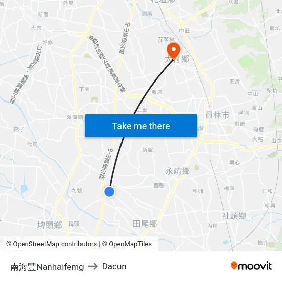 南海豐Nanhaifemg to Dacun map