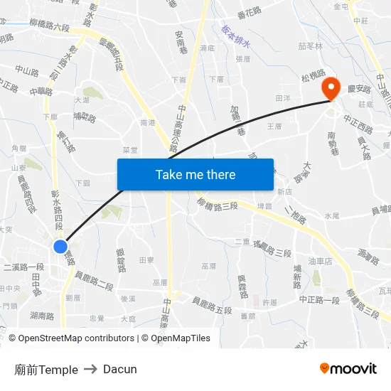 廟前Temple to Dacun map