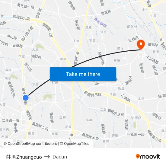 Zhuangcuo to Dacun map