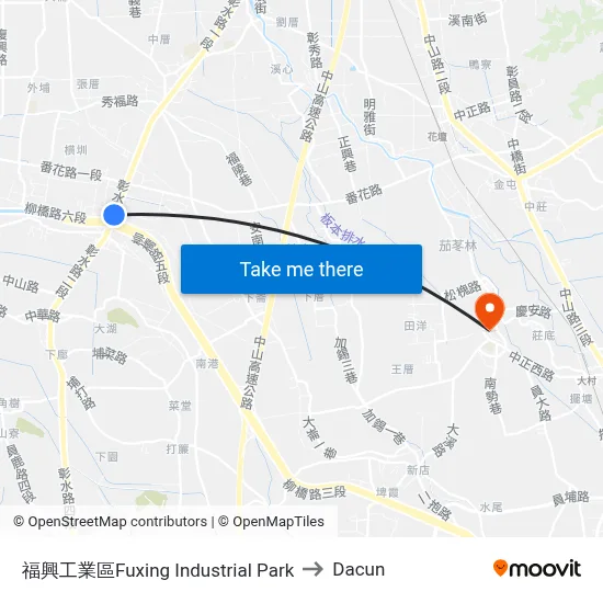 Fuxing Industrial Park to Dacun map