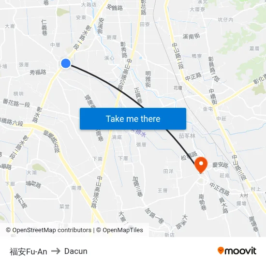 福安Fu-An to Dacun map
