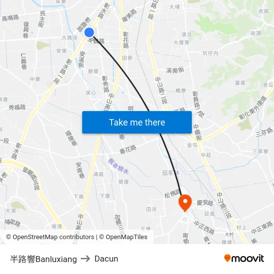 半路響Banluxiang to Dacun map