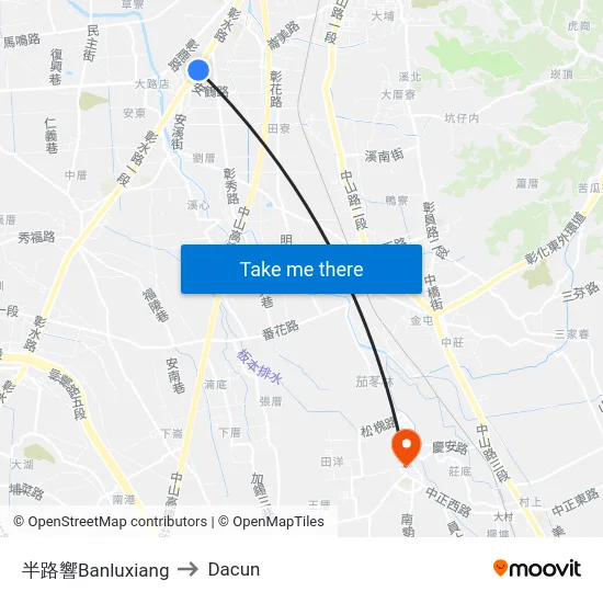半路響Banluxiang to Dacun map