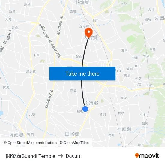 關帝廟Guandi Temple to Dacun map