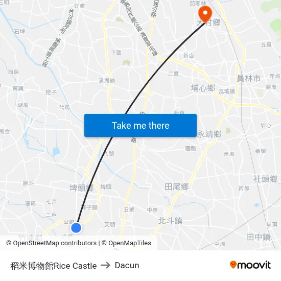 稻米博物館Rice Castle to Dacun map