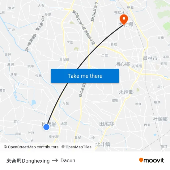 東合興Donghexing to Dacun map