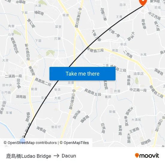 鹿島橋Ludao Bridge to Dacun map