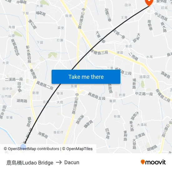 Ludao Bridge to Dacun map