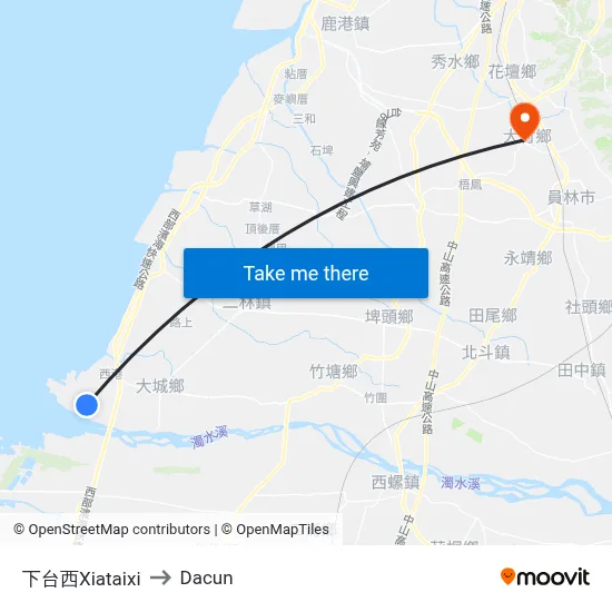 下台西Xiataixi to Dacun map