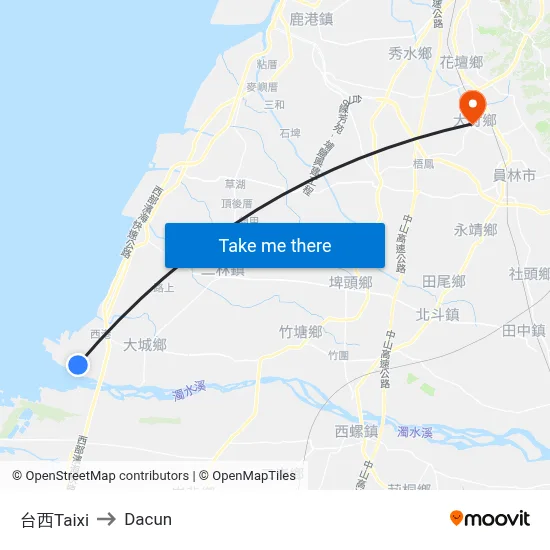 台西Taixi to Dacun map