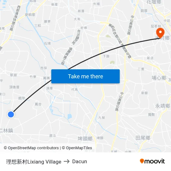 理想新村Lixiang Village to Dacun map