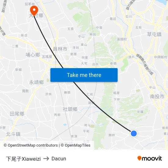 下尾子Xiaweizi to Dacun map