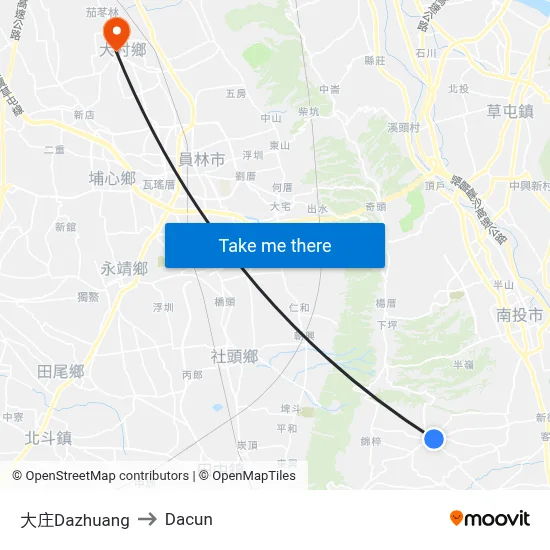 大庄Dazhuang to Dacun map