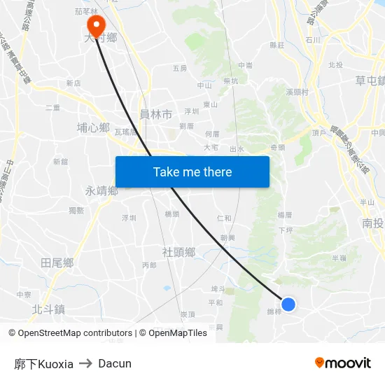 Kuoxia to Dacun map
