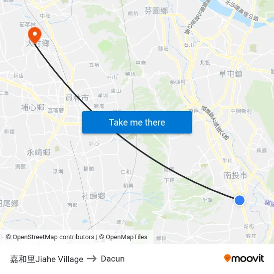 Jiahe Village to Dacun map
