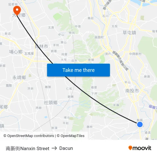 南新街Nanxin Street to Dacun map