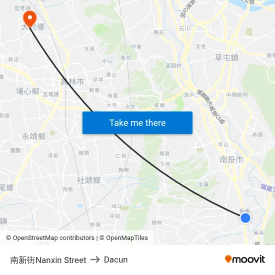 南新街Nanxin Street to Dacun map