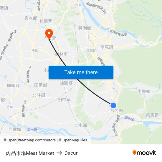 肉品市場Meat Market to Dacun map