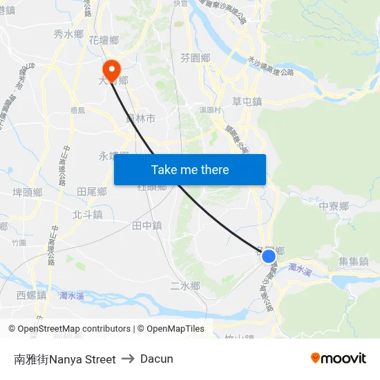 南雅街Nanya Street to Dacun map