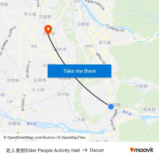 老人會館Elder People Activity Hall to Dacun map