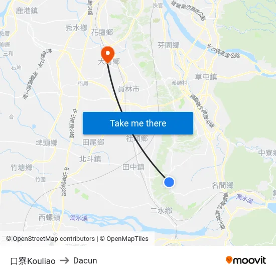 口寮Kouliao to Dacun map