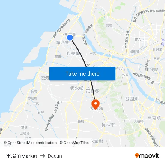 Market to Dacun map