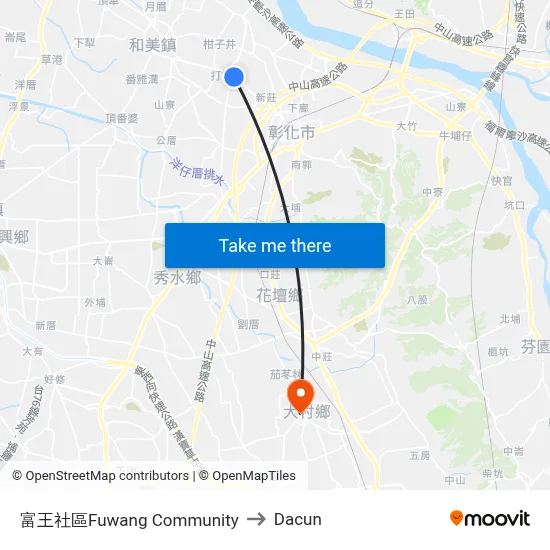 Fuwang Community to Dacun map