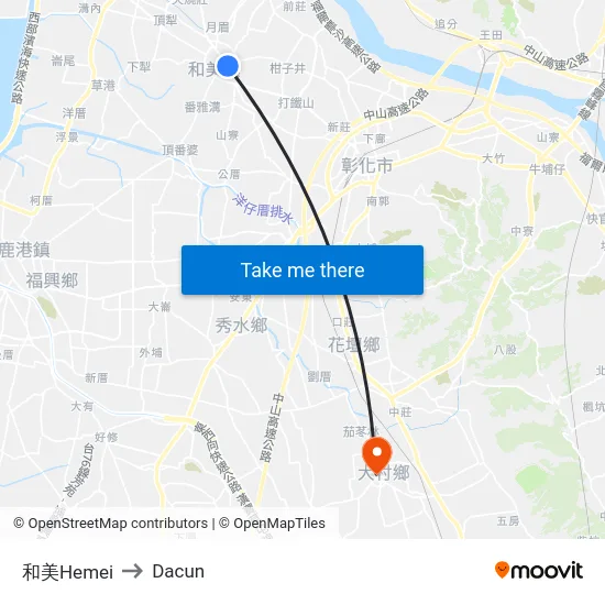 和美Hemei to Dacun map