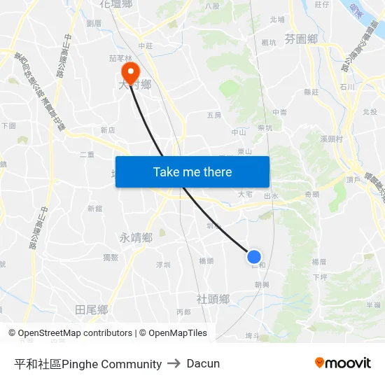 平和社區Pinghe Community to Dacun map