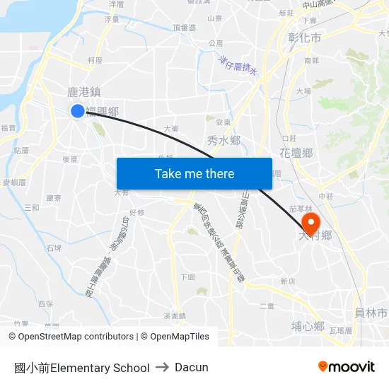 國小前Elementary School to Dacun map
