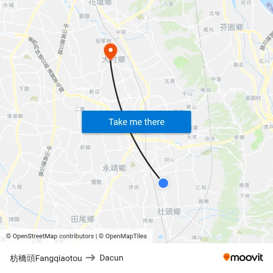 枋橋頭Fangqiaotou to Dacun map