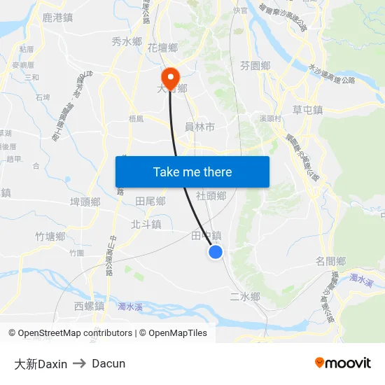 大新Daxin to Dacun map