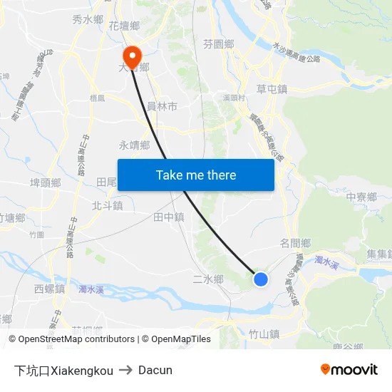 下坑口Xiakengkou to Dacun map