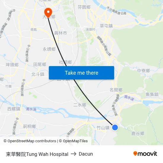 Tung Wah Hospital to Dacun map