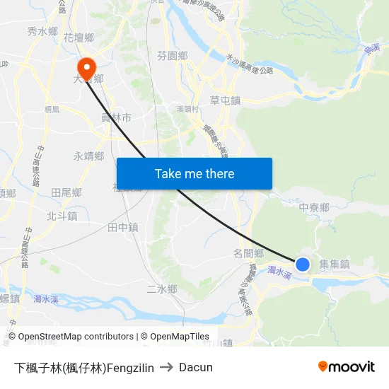 下楓子林(楓仔林)Fengzilin to Dacun map