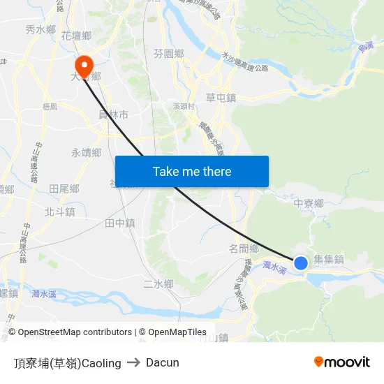 頂寮埔(草嶺)Caoling to Dacun map