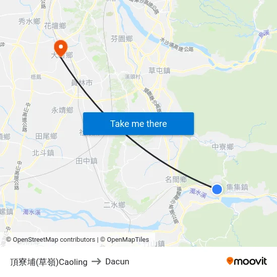頂寮埔(草嶺)Caoling to Dacun map