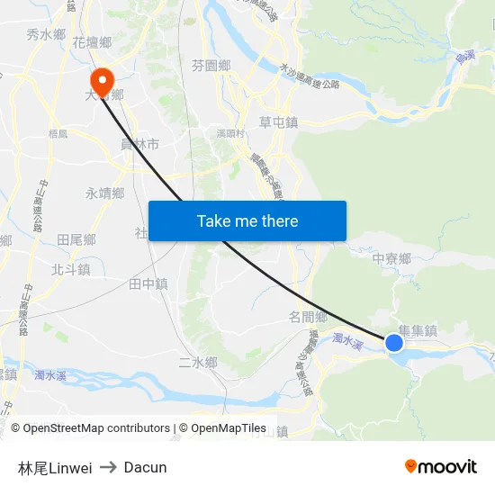 林尾Linwei to Dacun map