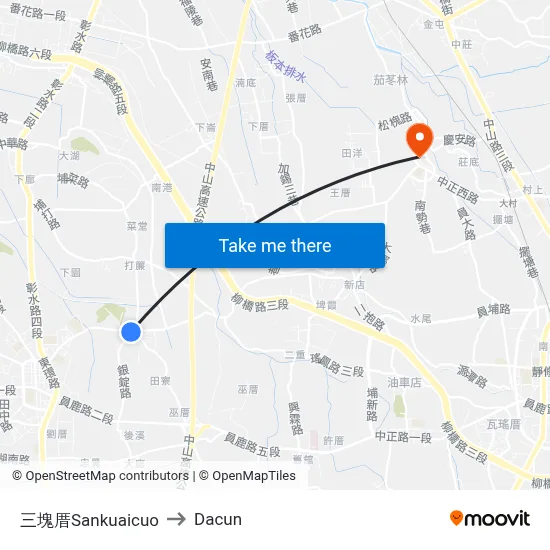 Sankuaicuo to Dacun map