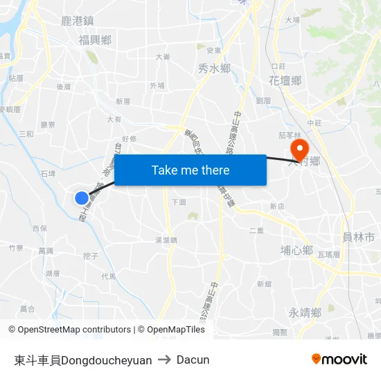東斗車員Dongdoucheyuan to Dacun map