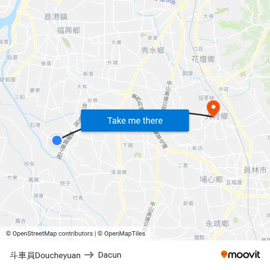 斗車員Doucheyuan to Dacun map